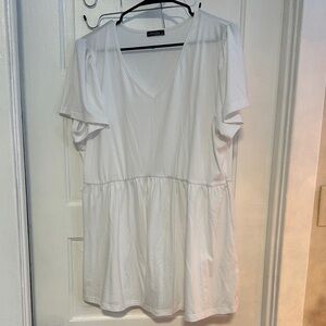 White V-Neck Women's Top